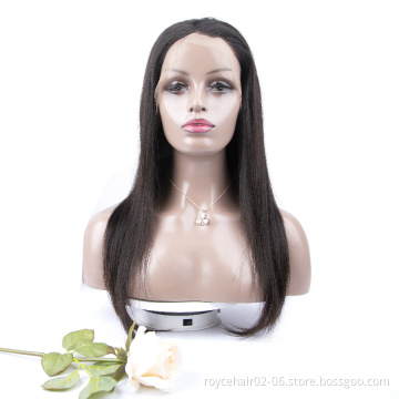 Virgin Remy Unprocessed Brazilian Mink Human Hair 180% Density Long Straight Invisible Full Lace Wig with Baby Hair